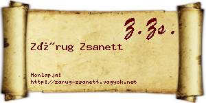 Zárug Zsanett névjegykártya